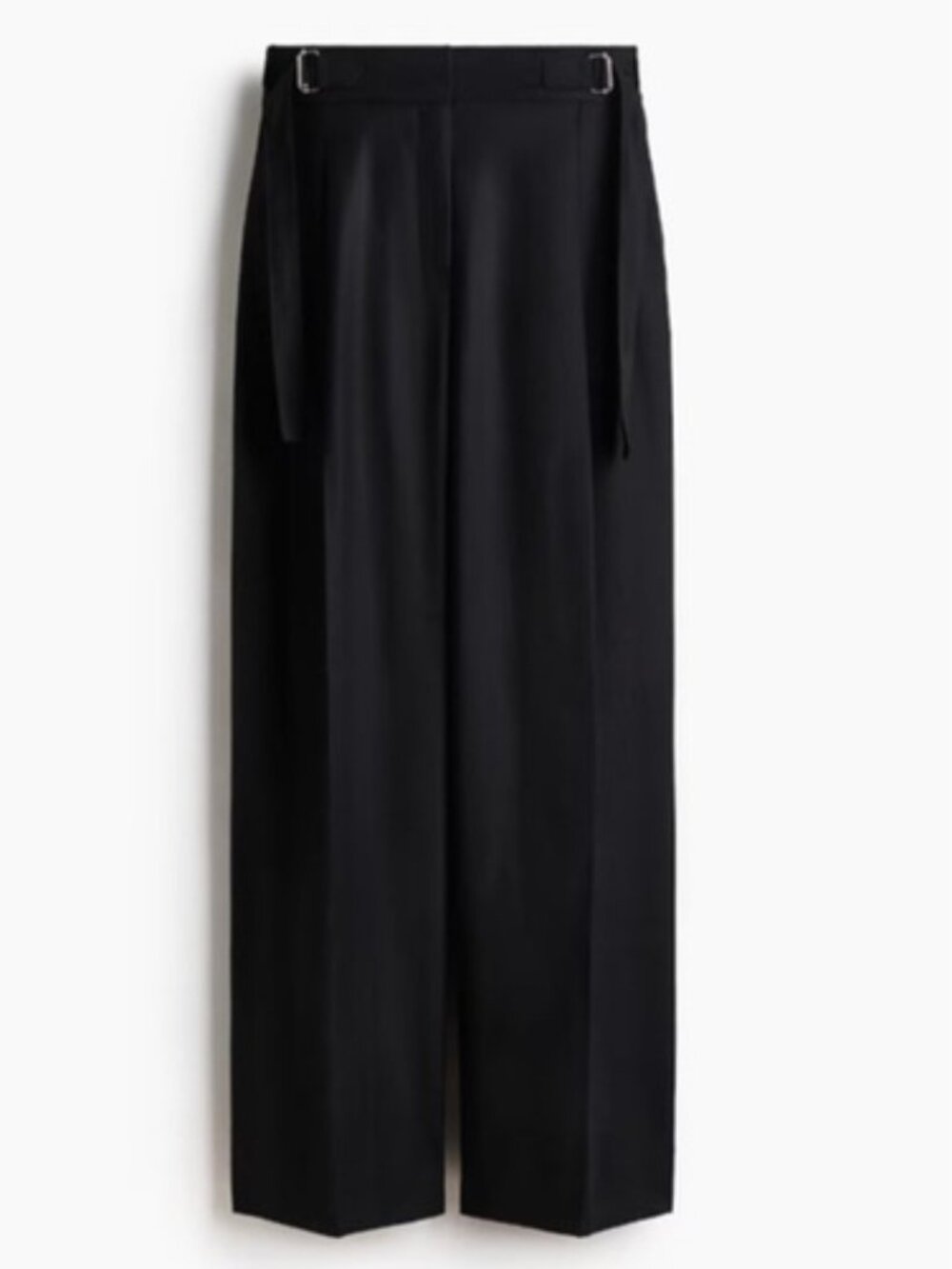 H&M High-Waist Wide Leg Black Trousers sz 8 Pleated